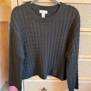 H&M Charcoal Cable Knit Sweater